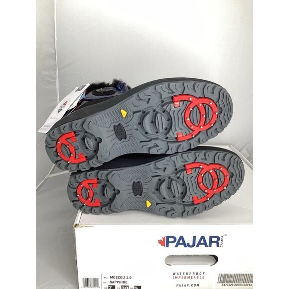 PAJAR Women’s Moscou 3.0 Snow Boots Size US 7 EU 38 Blue Ice Grippers Waterproof - Picture 5 of 10
